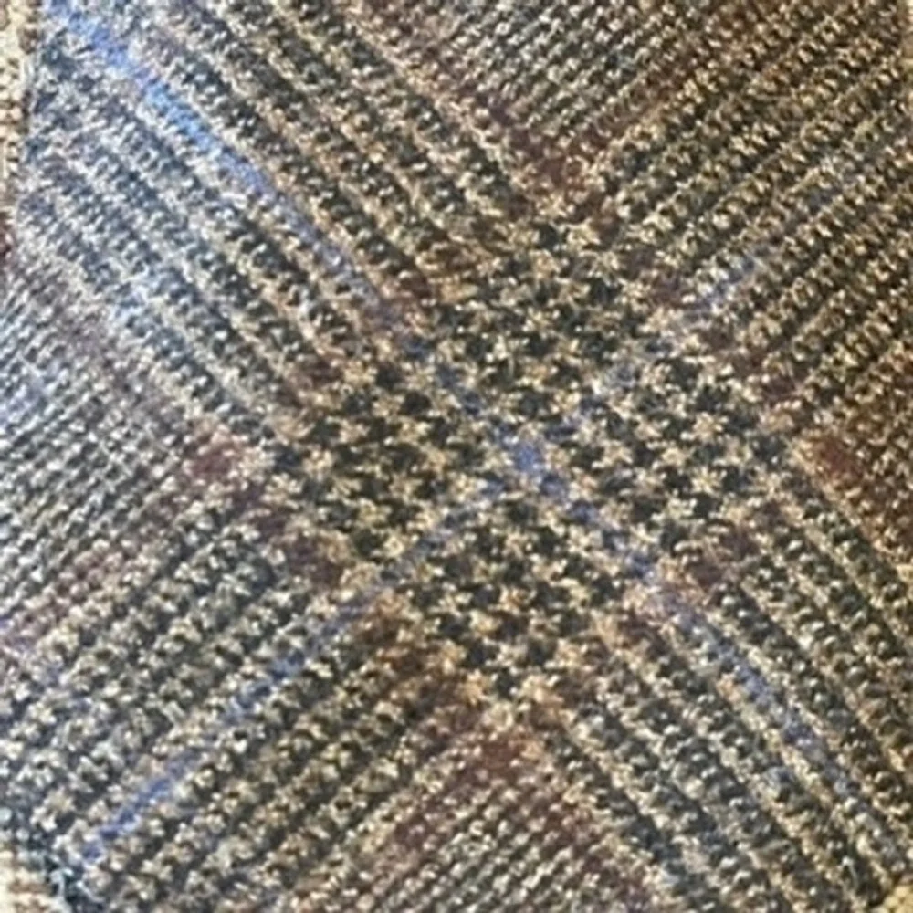 Brooks Brothers Necktie Brown Plaid Heritage Ivy League Wool Glen Check USA